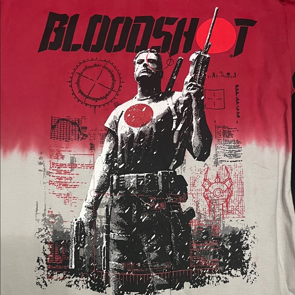 Valiant Comics Bloodshot Red and White Medium Shirt